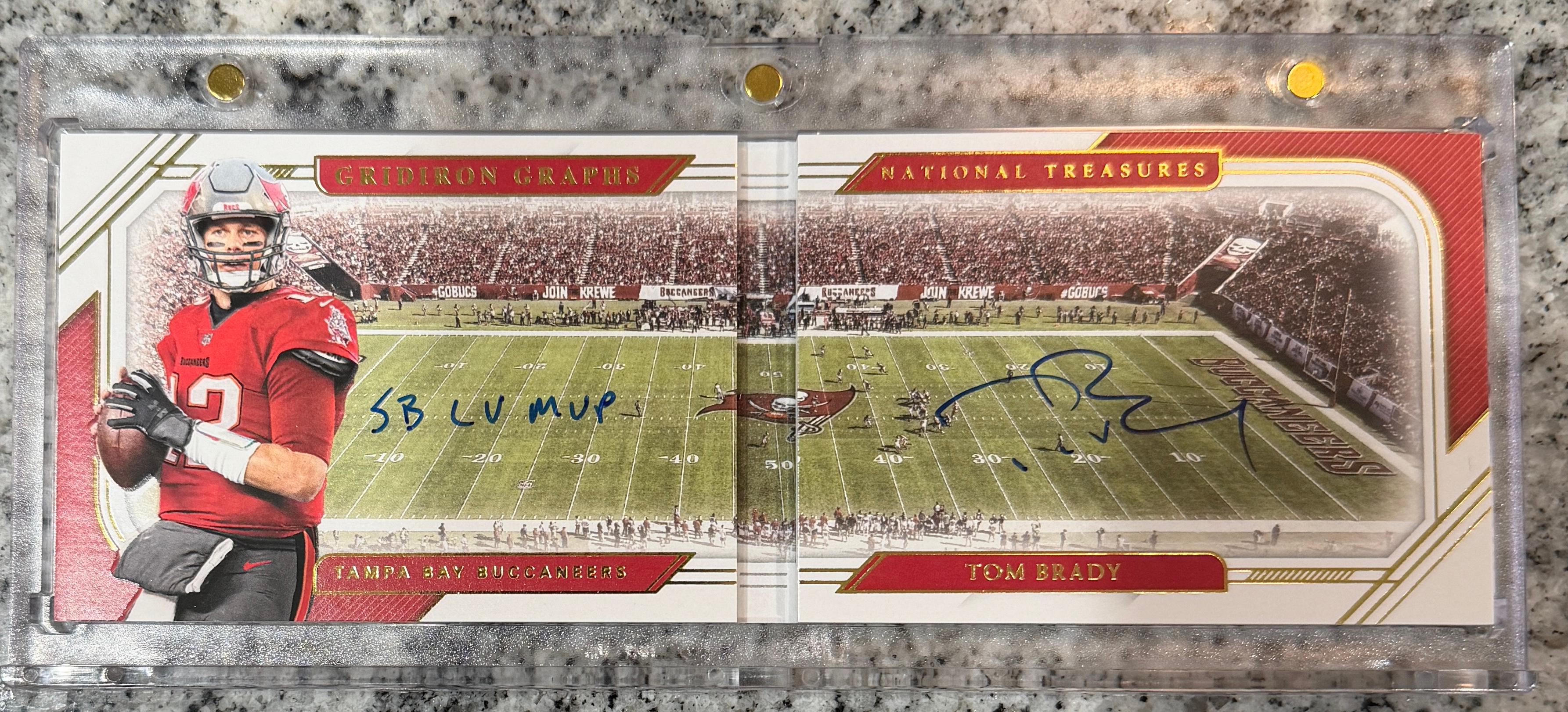 2020 Panini National Treasures TOM BRADY On Card Autograph 1/5 Gridiron Graphs